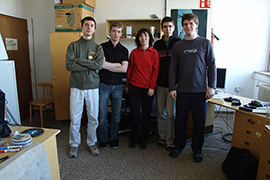 Our team with Professor Bieliková in the lab